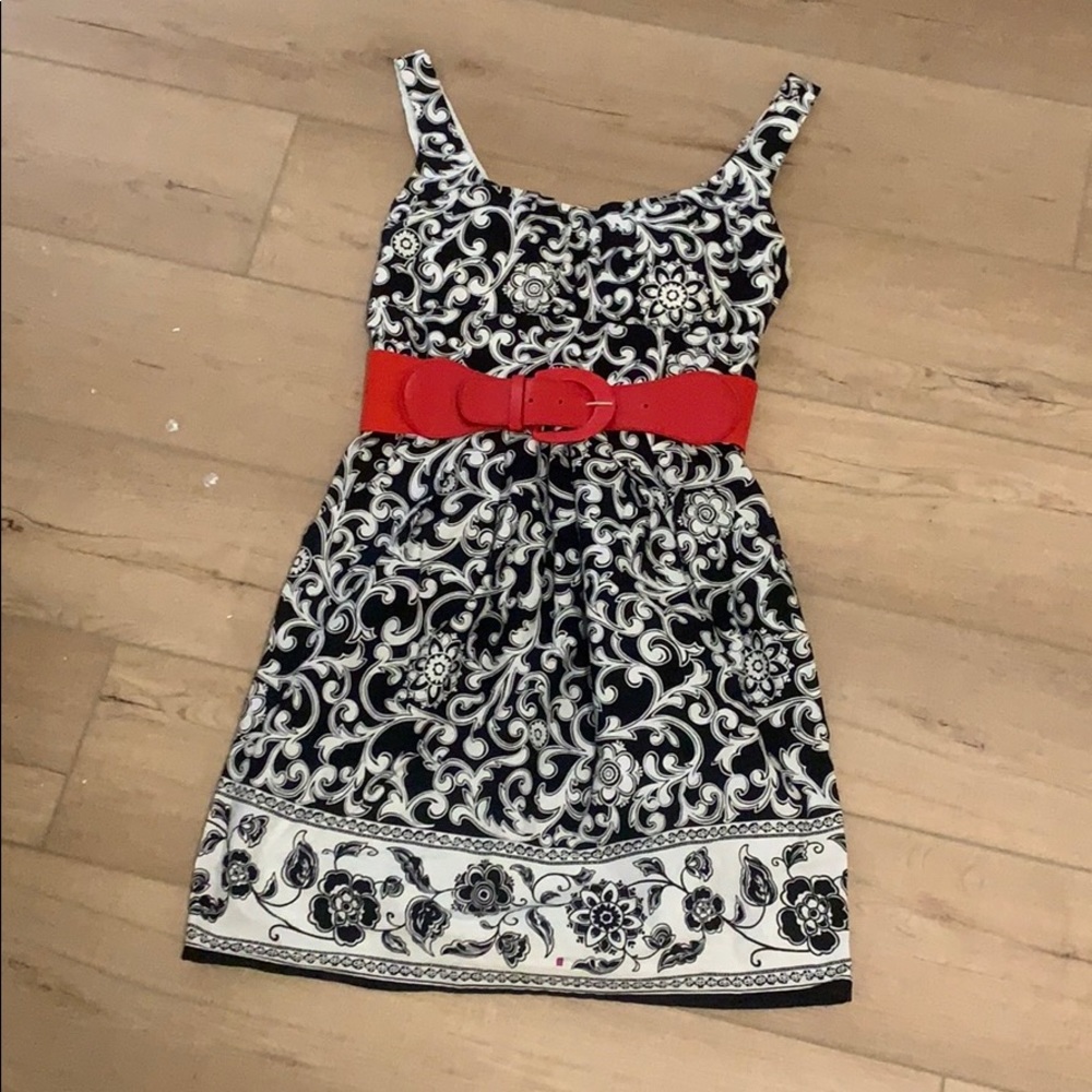 Black and white cocktail dress
